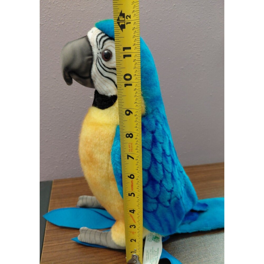 Vtg 2000 Hansa Thomas Boland Co Blue Macaw Parrot Plush Stuffed Animal - Picture 8 of 9